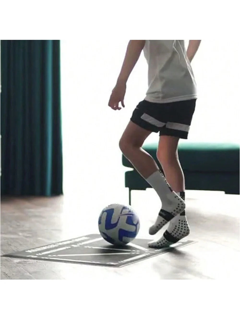 Soccer Ball Control Training Mat Stable Silent Rubber Base Digital Guidance Design Improve Ball Sense Daily Training