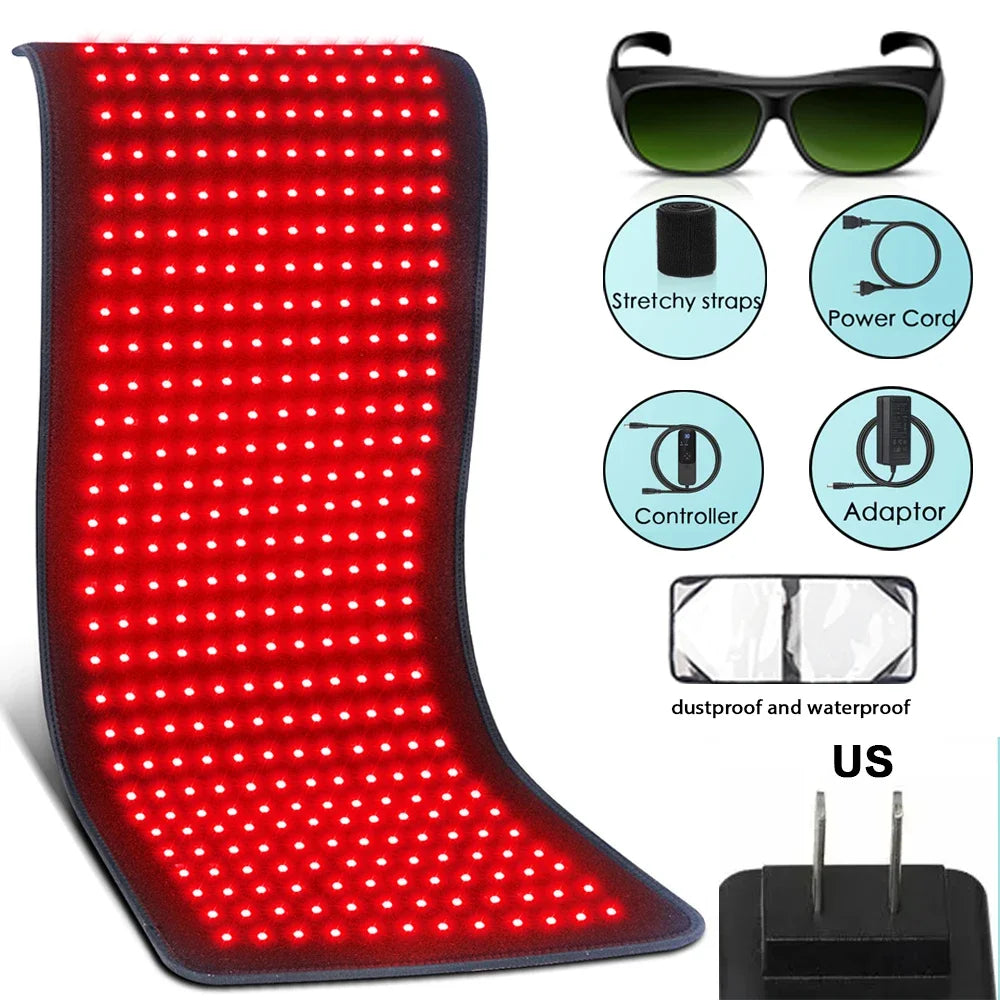 Red Light Therapy Heating Pad Cushion Mat with Infrared Light for Waist Back Shoulder Muscle Pain Relief and Relaxation