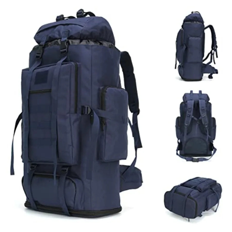 100L Hiking Camping Backpack MOLLE Rucksack Waterproof Daypack