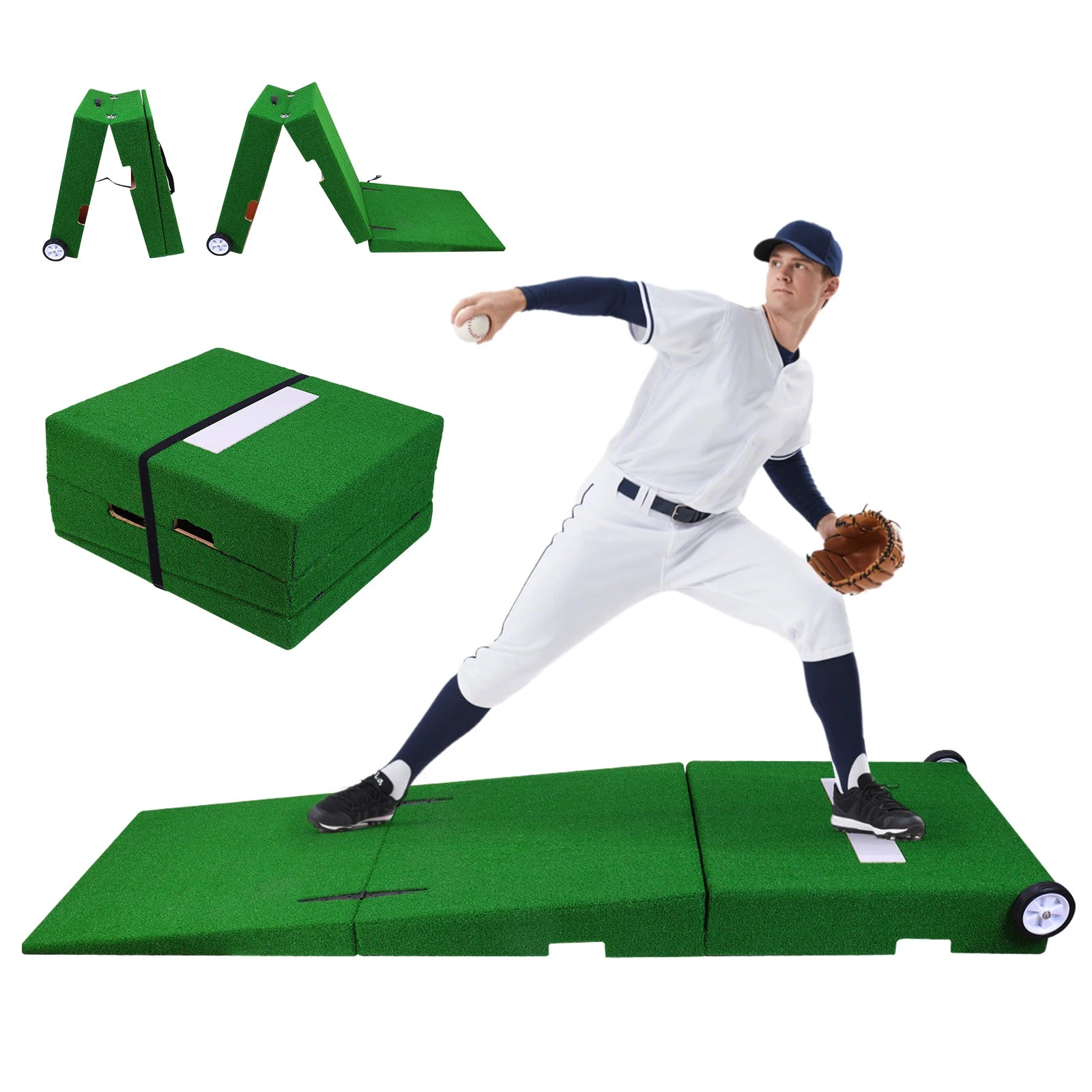 Professional Portable Pitching Mound — Foldable 88×28×6 in Training Set with Carry Handle