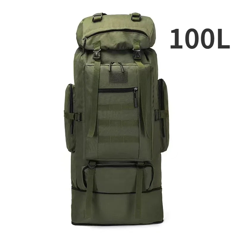 Large 80L 100L Mountaineering Backpack for Hiking Camping Travel and Tactical Outdoor Use
