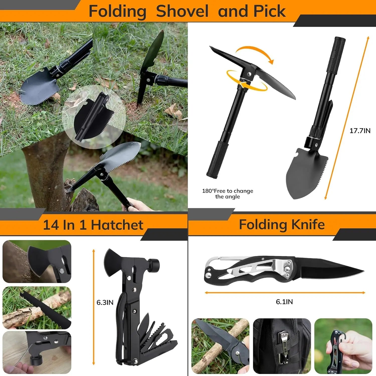 250 Piece Survival Kit with First Aid Tactical Gear Emergency Tent and Crossbody Bag for Outdoor Adventure and Gifts