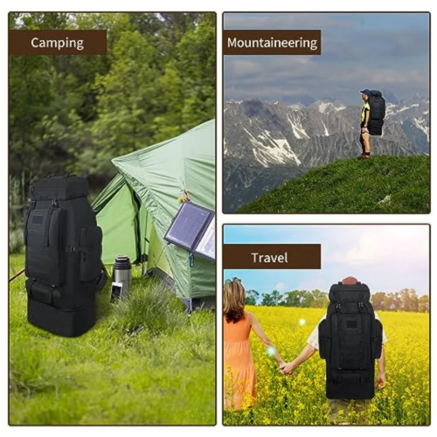 Hiking Backpack 100L Large Camping Backpack Expandable Waterproof MOLLE Rucksack Outdoor Sport Travel Daypack Military Tactical Backpack