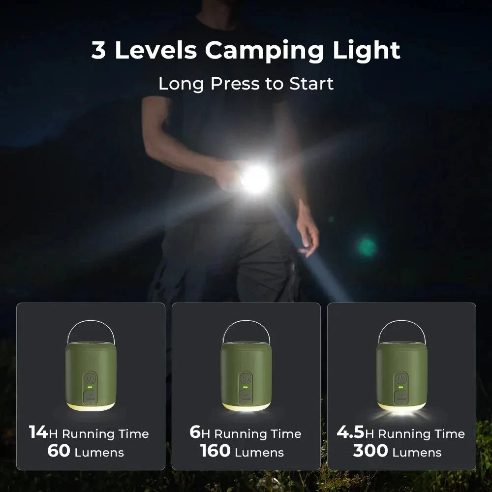 Air Pump with Camping Lantern for Inflatable Air Mattress/Sleeping Pads