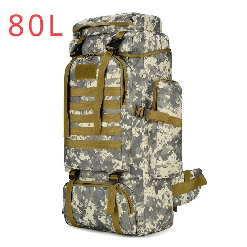 Large 80L 100L Mountaineering Backpack for Hiking Camping Travel and Tactical Outdoor Use