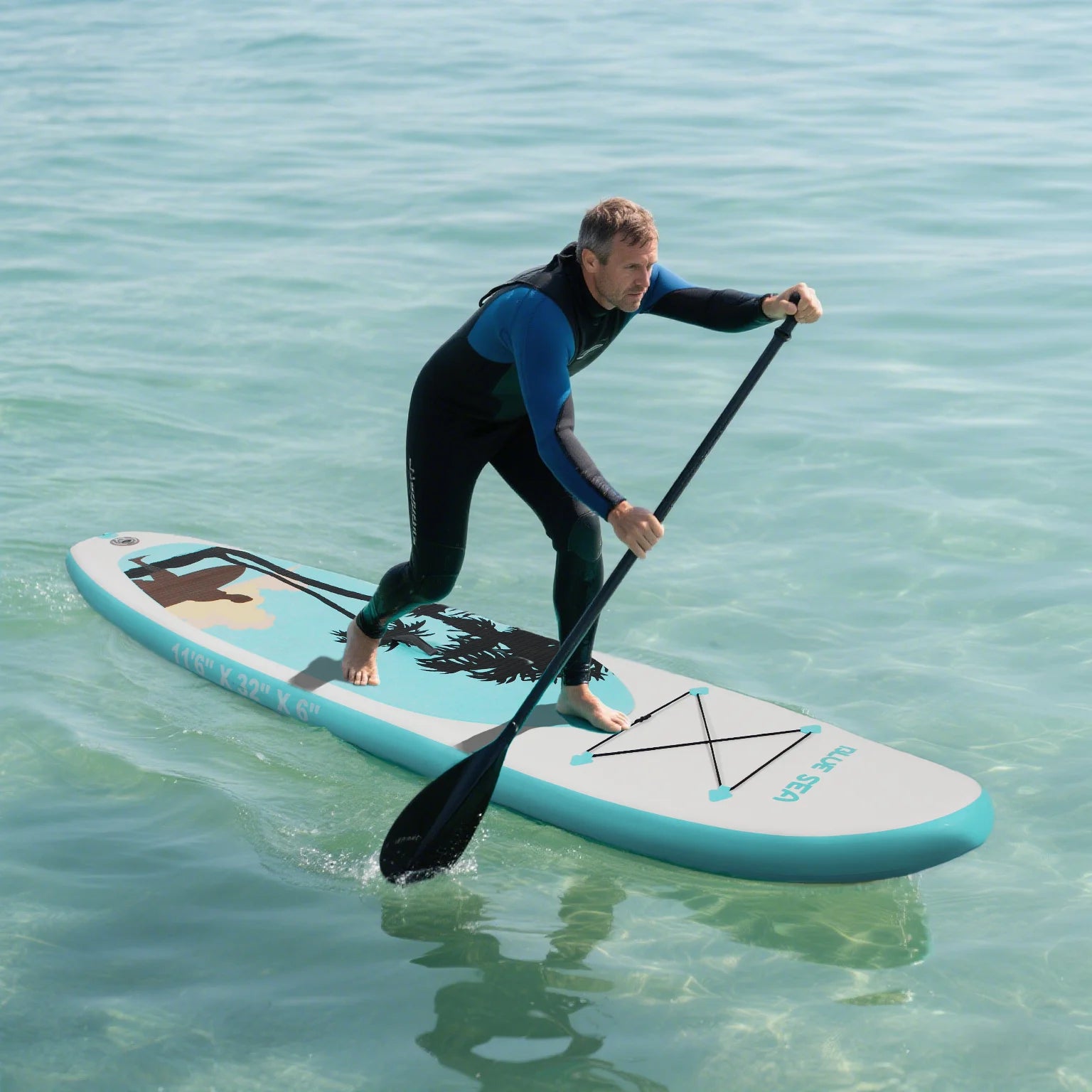 Portable Inflatable Stand Up Paddle Board, 10'6" × 32" × 6", Premium PVC, Full Kit for Adults and Youth