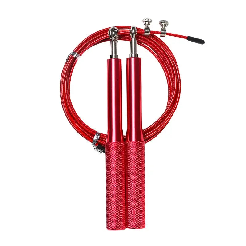 High Fast Speed Wire Jump Rope Black Adjustable Steel Rope with Aluminum Handles for Fitness