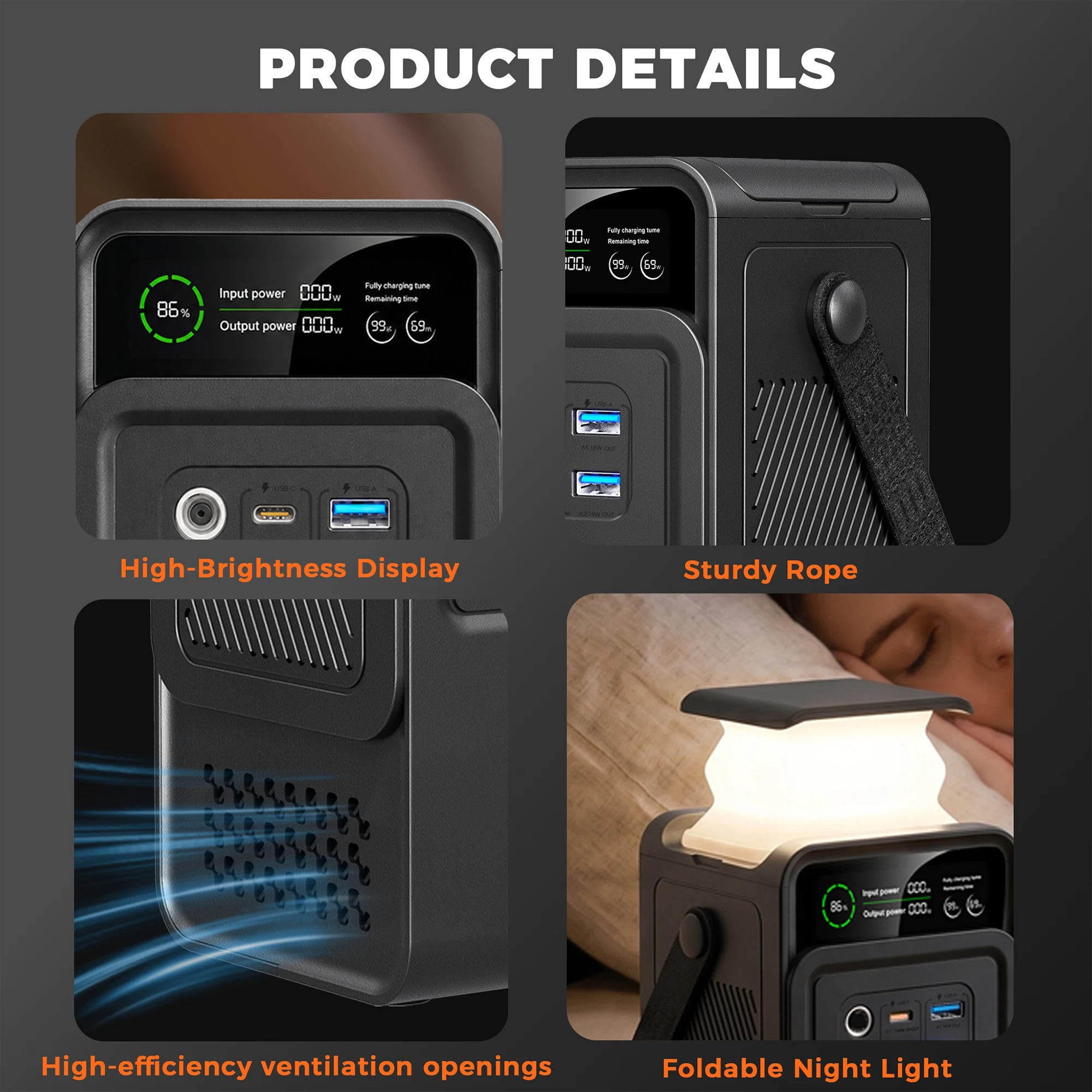 2400W 200W Power Station Outdoor Camping Portable 2048Wh Solar Generator LiFePO4 Battery 110V 192Wh Power Bank Home Backup Emergency Power Supply