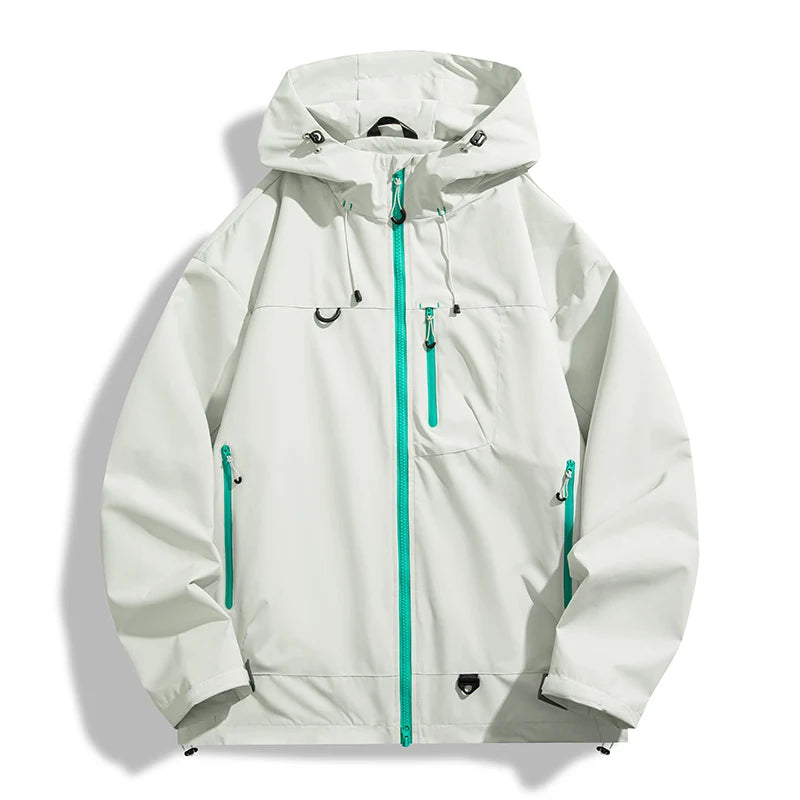 Unisex Waterproof Hiking Jacket Outdoor Hooded Windbreaker for Camping Fishing and Climbing