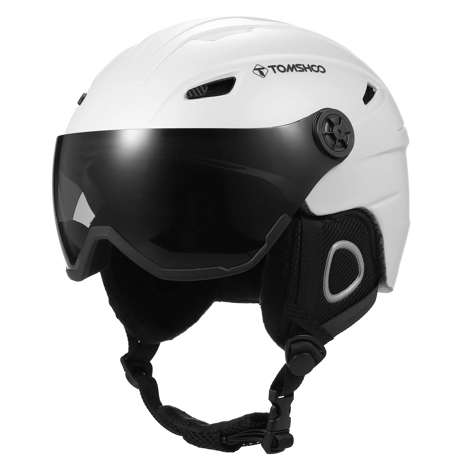 Ski Helmet with Removable Goggles Inner Lining and Ear Pads Lightweight Snowboard Helmet for Snowboarding and Biking