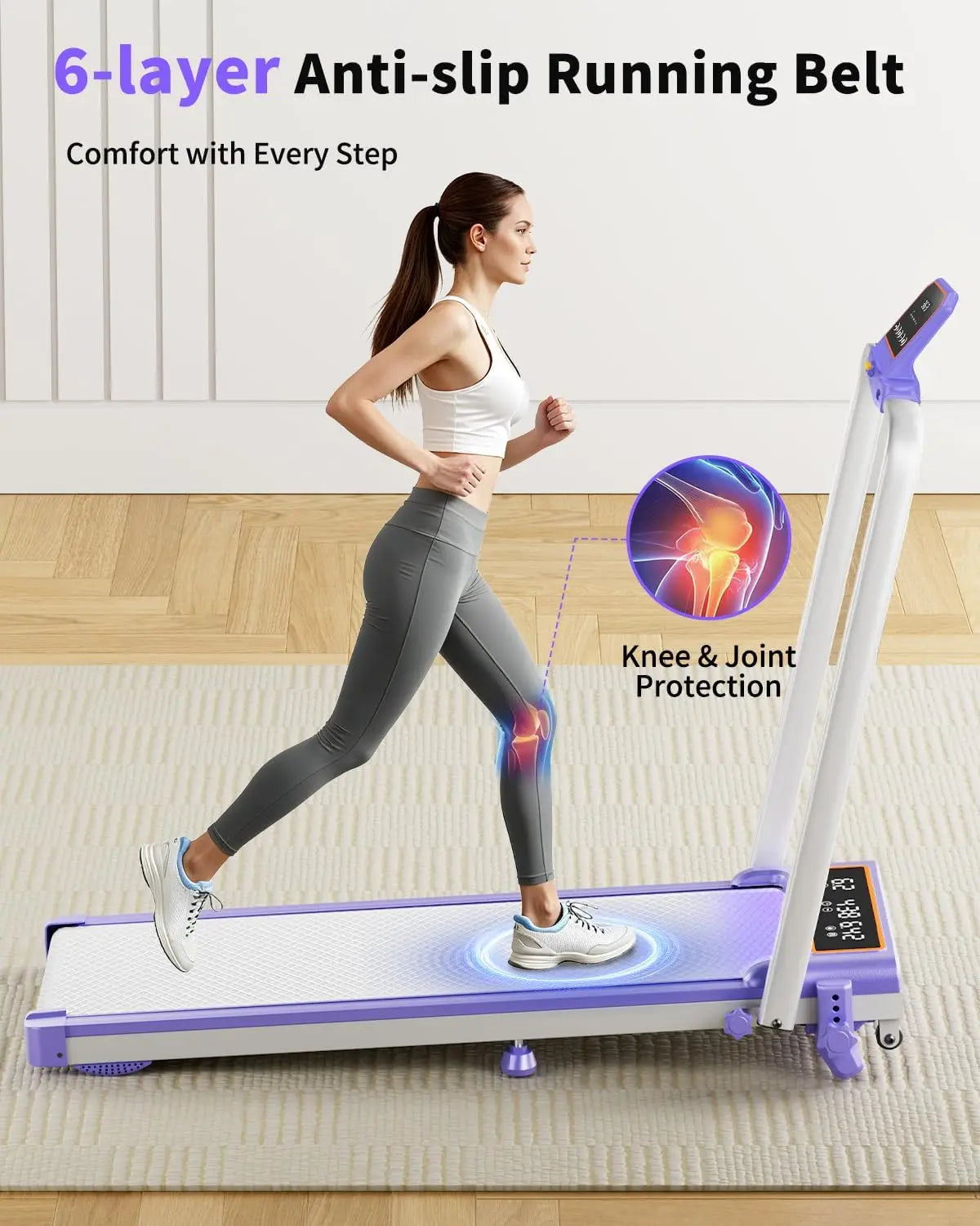 Folding Walking Pad with 15 Percent Incline, RGB Lighting, Dual‑Screen Display, 3.5HP Home Treadmill with 350 lb Capacity and Smart App Integration