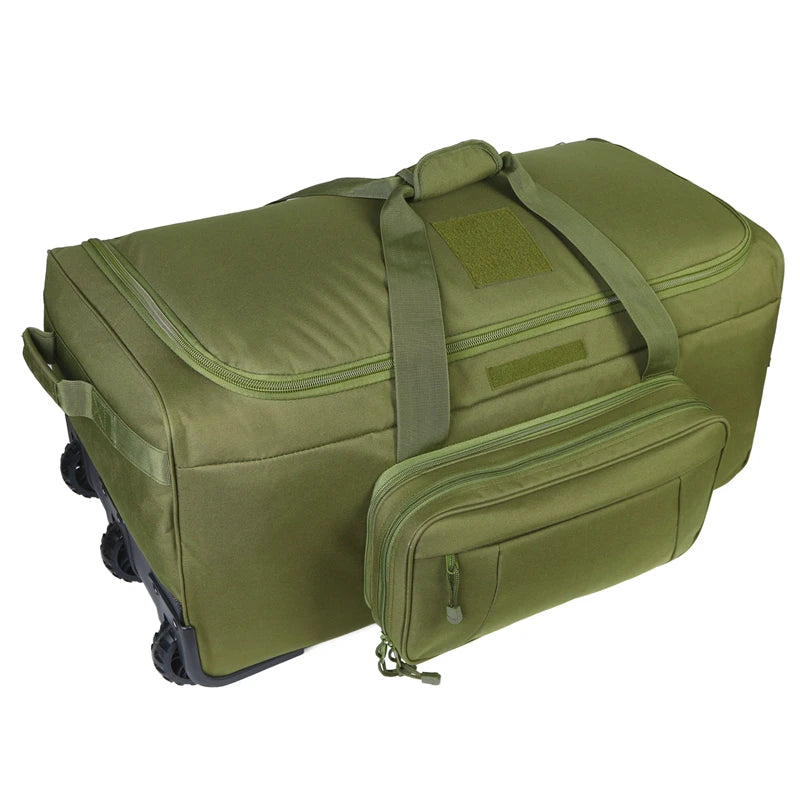 124L Large Capacity Tactical Duffel Bag, Rolling Heavy‑Duty Camping and Travel Luggage