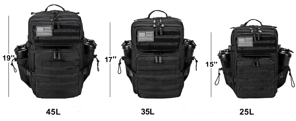 25L 35L 45L Tactical Backpack Small Athlete Gym Bag for Men Women Outdoor Travel Hiking Molle Rucksack with Bottle Holder