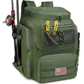Fishing Backpack 45L Water Resistant Gear Bag with Rod Holders and Large Capacity for Travel and Outdoor Use
