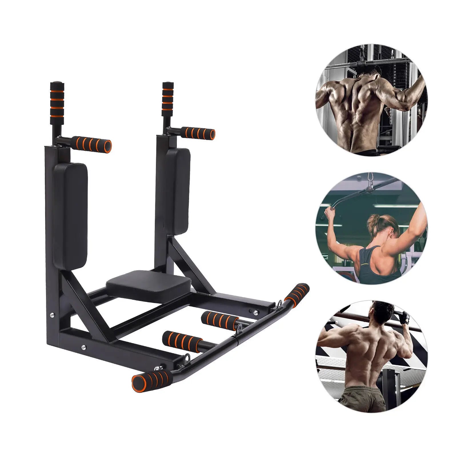 Pull Up Bar & Dip Station – Wall‑Mounted Vertical Knee Raise Exercise Equipment, Adjustable Home Dip Stand, 200kg Capacity Multi‑Functional Training Bar