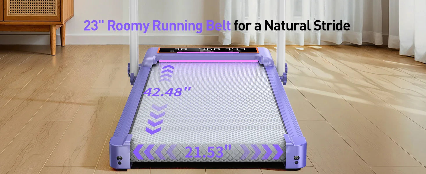 Folding Walking Pad with 15 Percent Incline, RGB Lighting, Dual‑Screen Display, 3.5HP Home Treadmill with 350 lb Capacity and Smart App Integration