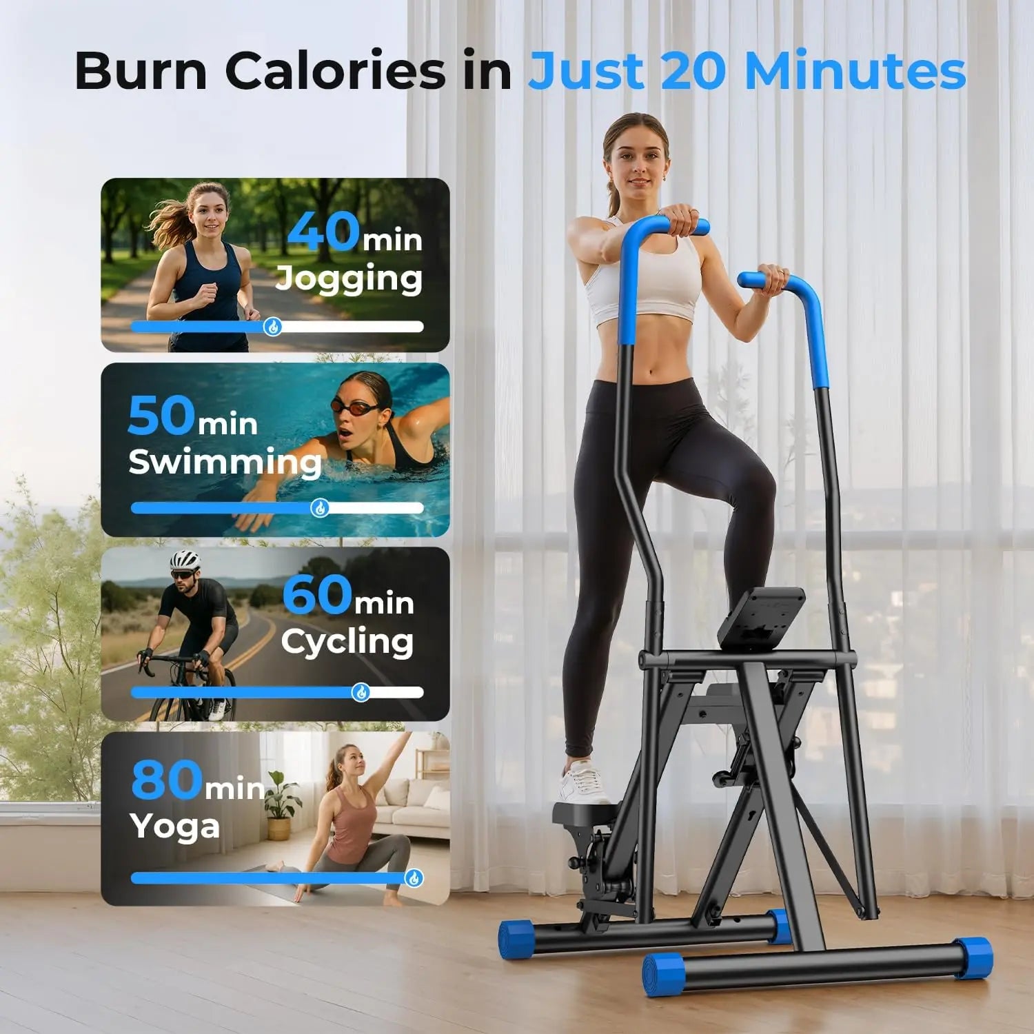 Stair Stepper Vertical Cardio Exercise Climber for Full Body Home Workout
