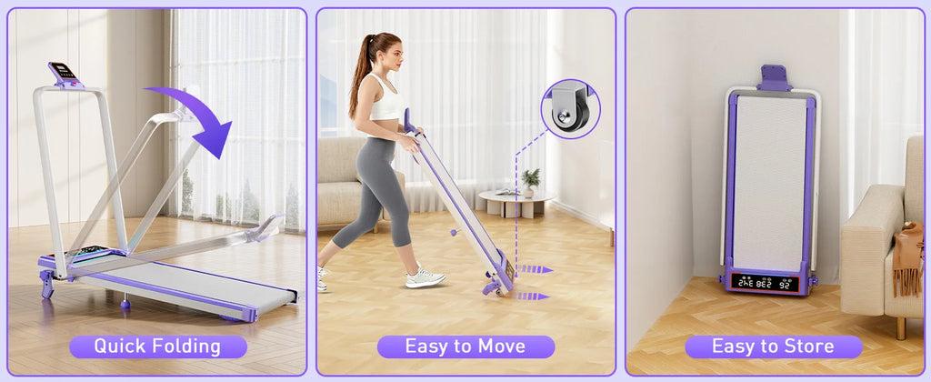 Folding Walking Pad with 15 Percent Incline, RGB Lighting, Dual‑Screen Display, 3.5HP Home Treadmill with 350 lb Capacity and Smart App Integration
