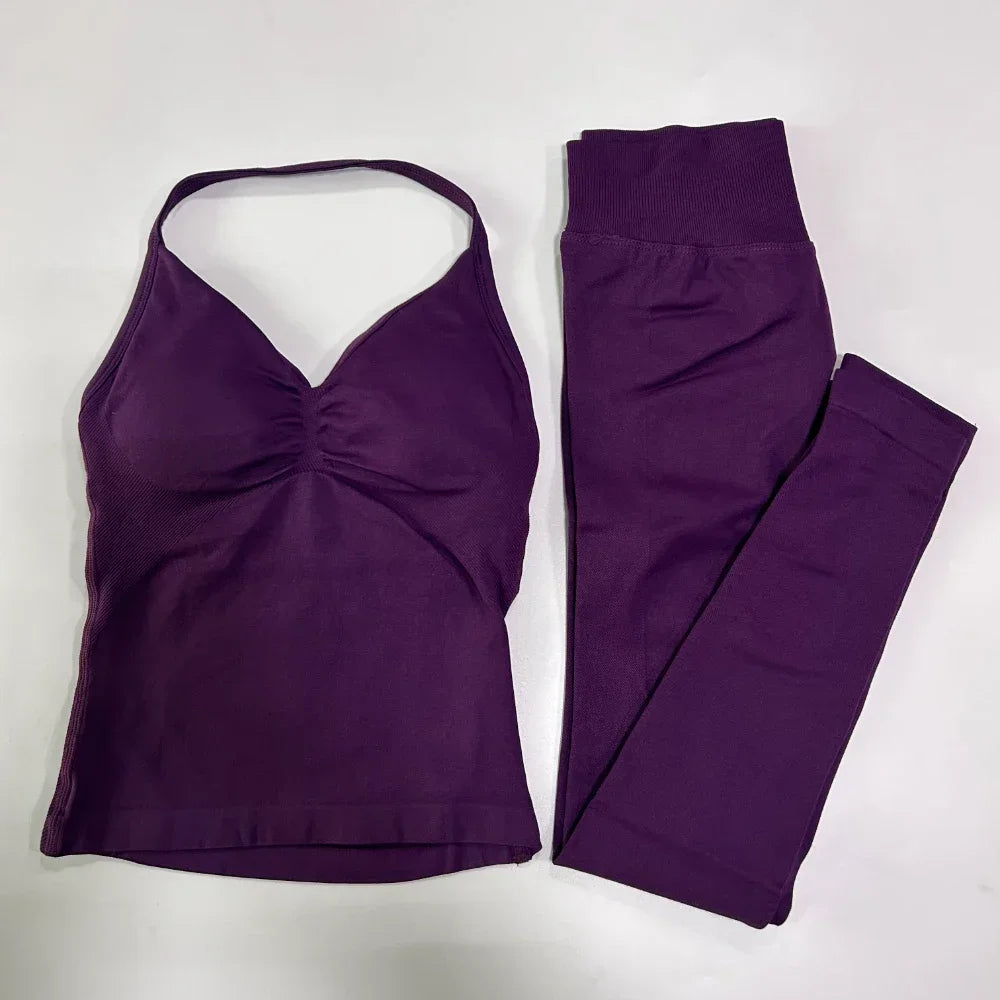Womens Tank Tops & High Waist Scrunch Yoga Leggings