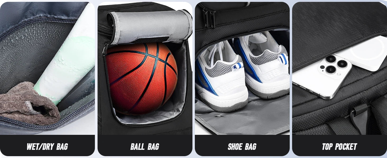Football Backpack Men Basketball Backpack Outdoor Soccer Storage Bag Training Sports Knapsack with Shoe Compartment
