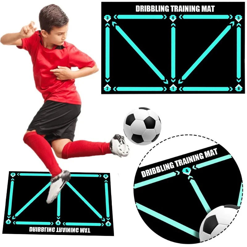 Durable Non Slip Football Training Mat Foldable Carpet Dribbling Training Mat Children’s Indoor Football Equipment