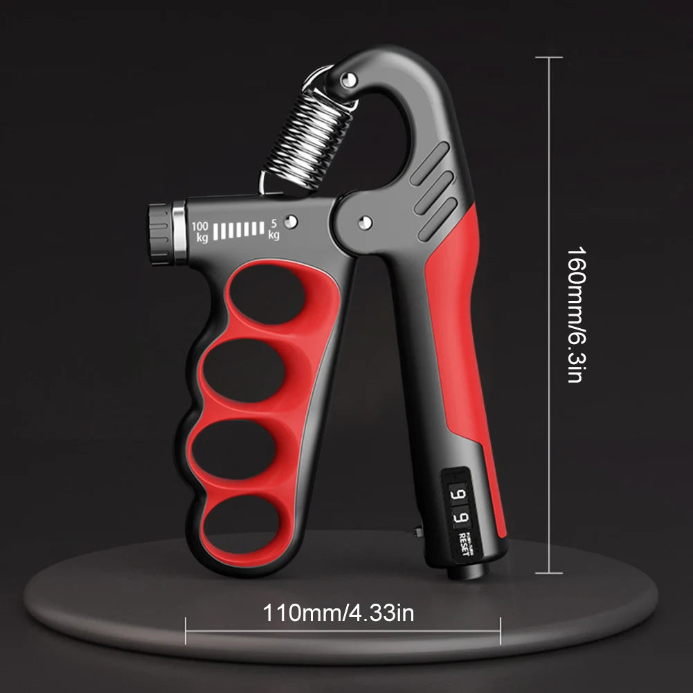 Hand Grip Strengthener 5 to 100Kg Adjustable Resistance Wrist Expander Anti Slip Ergonomic Hand Strength Exerciser with Counter