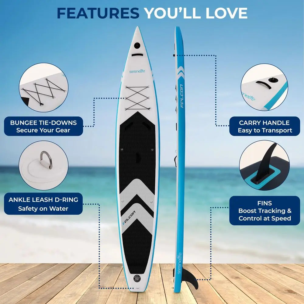Inflatable Stand Up Paddle Board, 14' Racing Design with 28" Narrow Profile for Expert Paddlers, Non‑Slip EVA Deck Pad, Includes Premium Accessories
