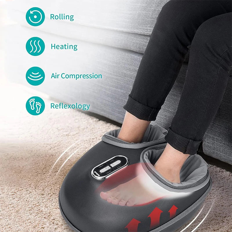 Foot Massager with Heat and Air Compression Shiatsu Kneading Roller for Muscle Relaxation and Stress Relief
