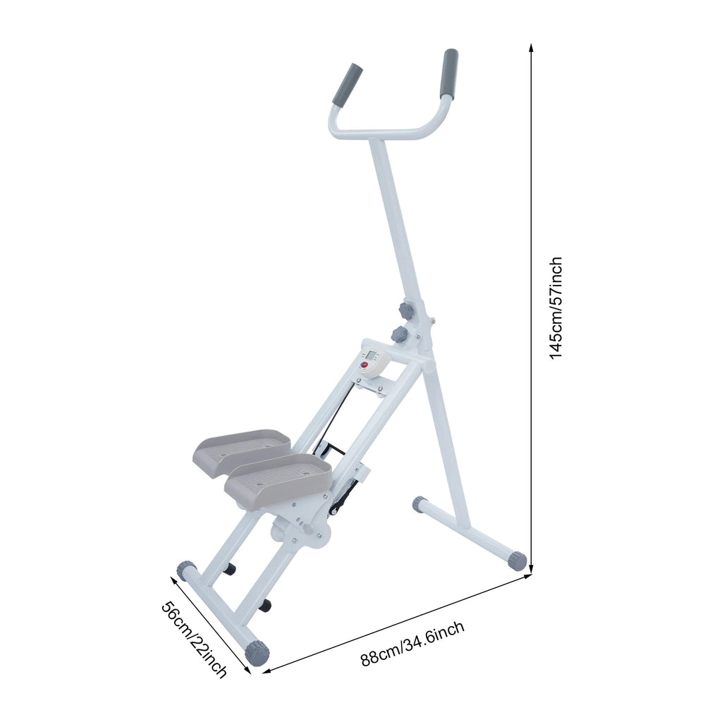 Stair Stepper Folding Step Machine with Handle Low Impact Climber 3 Level Adjustable Pedals and Resistance Bands for Home Gym Cardio Workout