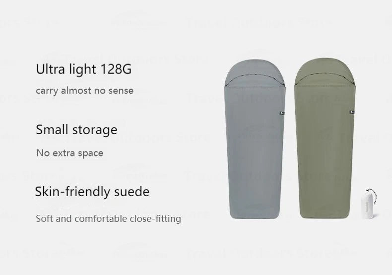 Sleeping Bag Liner 128g Ultralight Single Stretch Envelope Soft Style for Camping and Travel