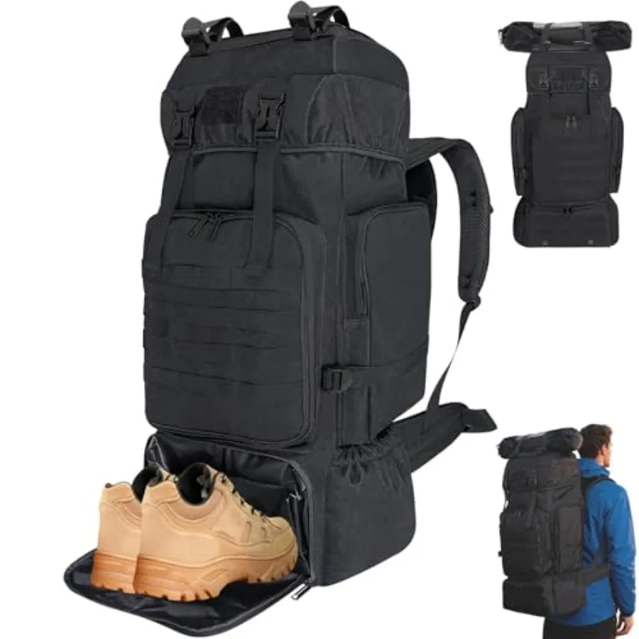 Hiking Backpack 100L Large Camping Backpack Expandable Waterproof MOLLE Rucksack Outdoor Sport Travel Daypack Military Tactical Backpack