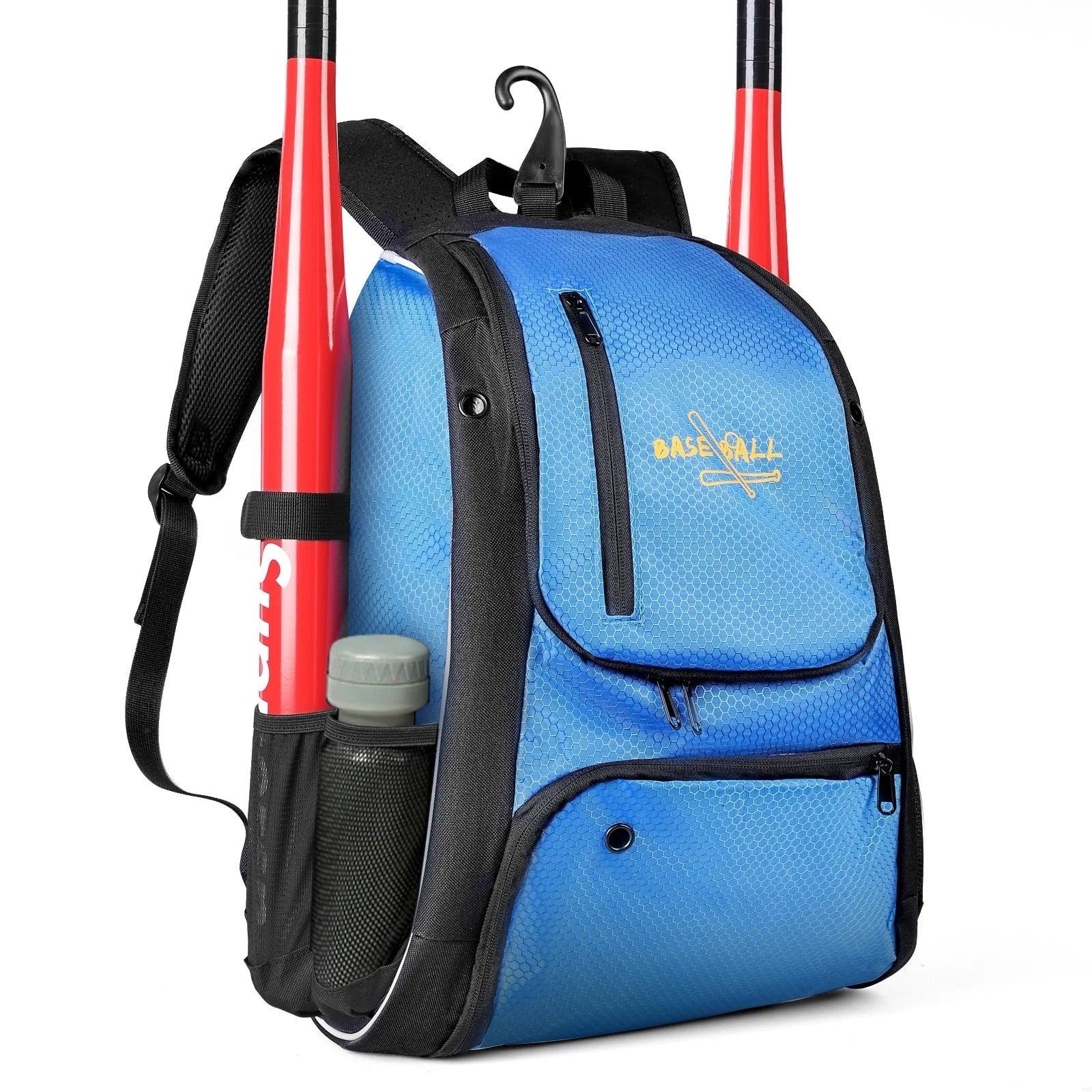 Baseball Bag Softball Bag Waterproof Backpack Shoulder Sport Bag for Youth Boys Girls Adults with Fence Hook Ball Bat Batting Glove Gear