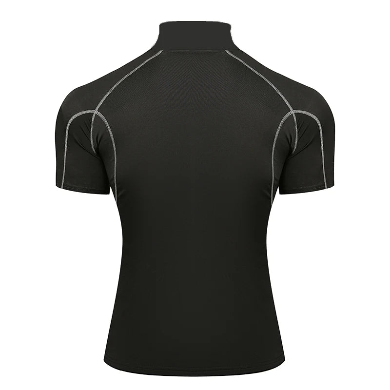 Mens Compression T Shirt Quick Dry Short Sleeve Workout Top for Gym Running and Bodybuilding