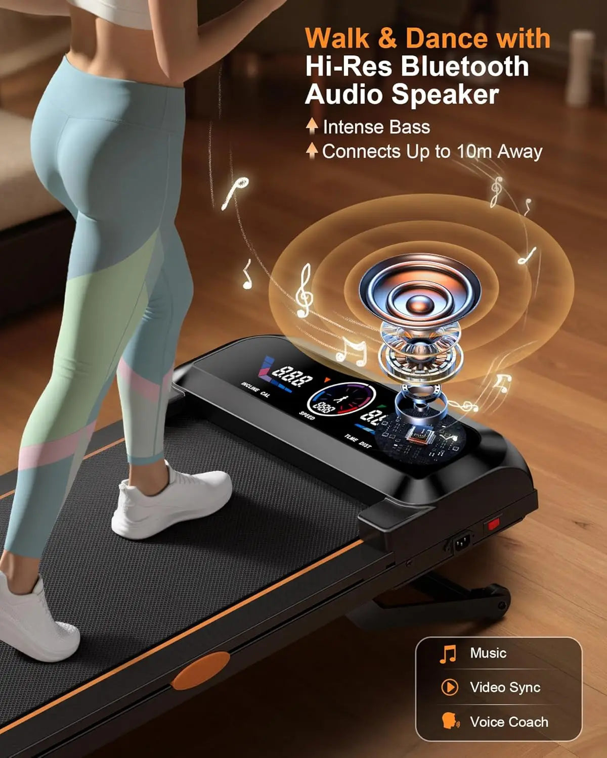 3.5HP Walking Pad Treadmill with 17 Percent Auto Incline, 12 Levels, 450 lb Capacity, RGB UI Screen, 3‑in‑1 Under‑Desk Auto‑Incline Treadmill
