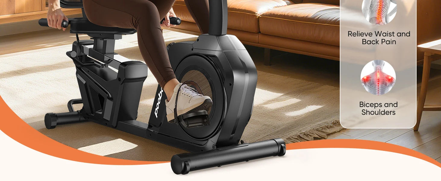 Recumbent Exercise Bike for Home Use Stationary Bike with Arm Exerciser Magnetic Recumbent Bike with Ergonomic Seat