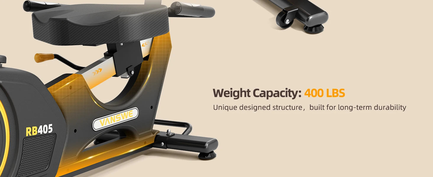 Recumbent Exercise Bike for Home Recumbent Stationary Bike 400lb Capacity Quiet Magnetic Exercise Bike with Ergonomic Seat