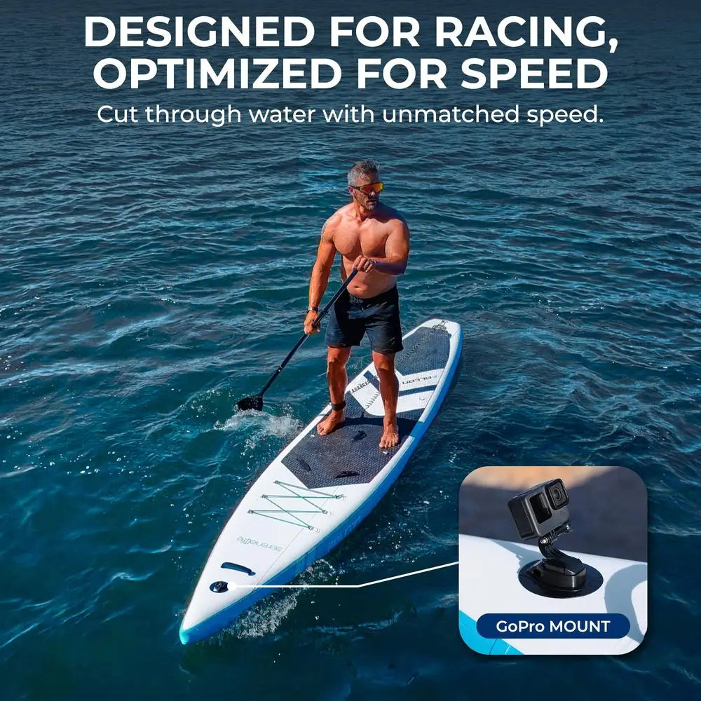 Inflatable Stand Up Paddle Board, 14' Racing Design with 28" Narrow Profile for Expert Paddlers, Non‑Slip EVA Deck Pad, Includes Premium Accessories