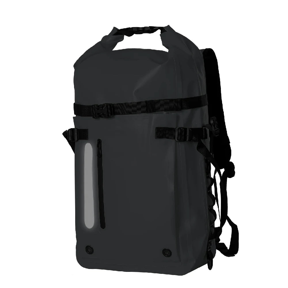 Waterproof Backpack Floating Dry Bag 30L Cushioned Back Hip Strap for Hiking Camping Kayaking Travel Diving Rafting