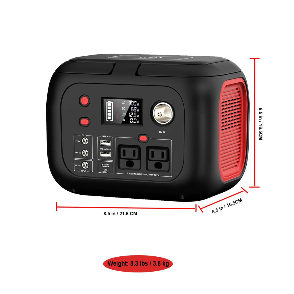 600W 300W 200W 120W Portable Power Station 110V AC Outlets Solar Generator Energy Storage Power Bank for Camping Travel RV Home