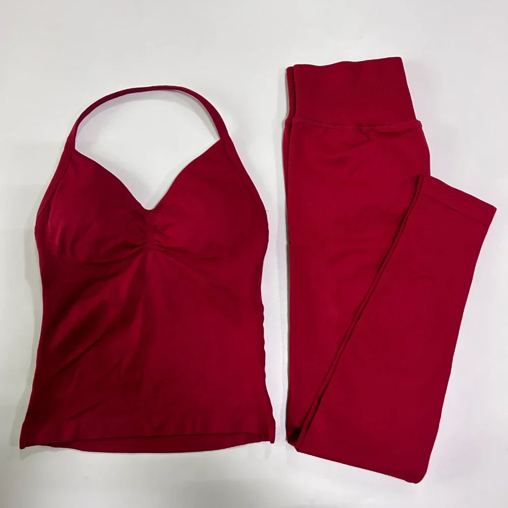 Womens Tank Tops & High Waist Scrunch Yoga Leggings