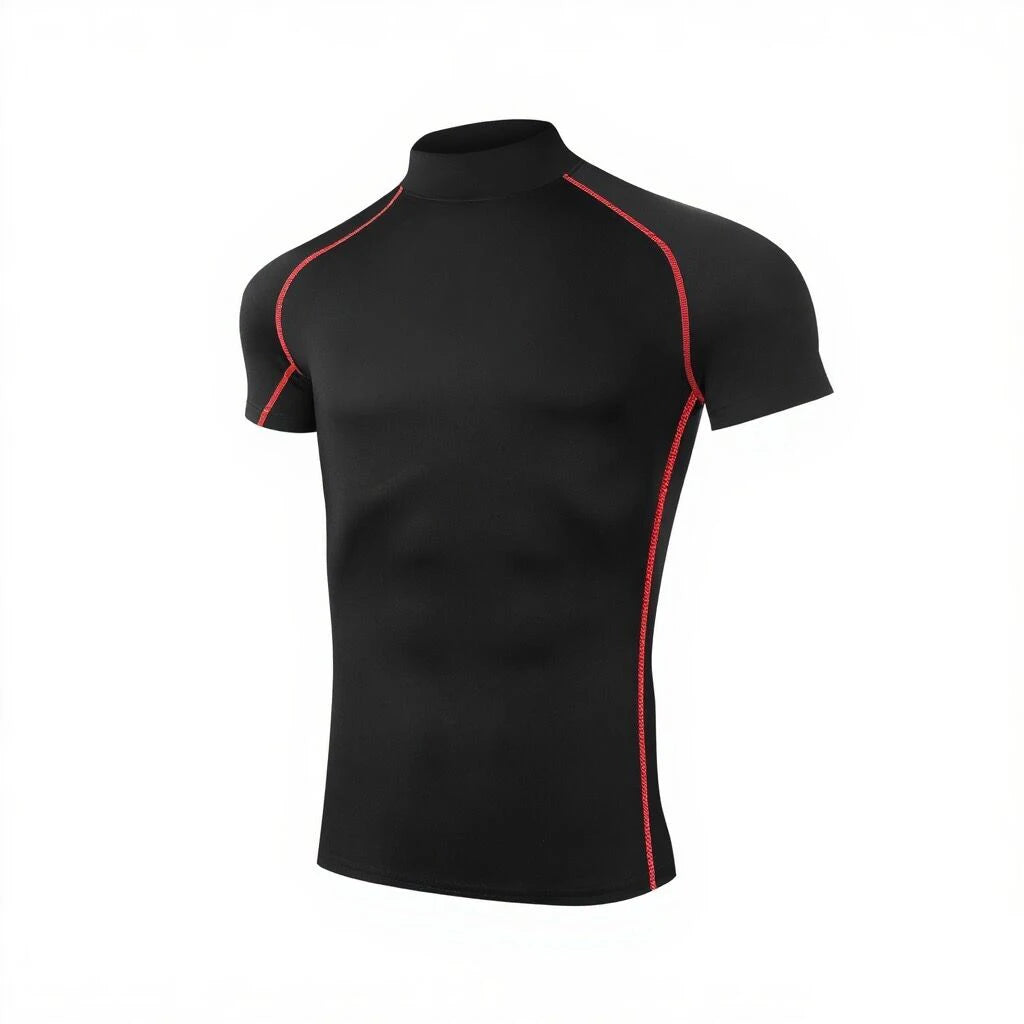 Mens Compression T Shirt Quick Dry Short Sleeve Workout Top for Gym Running and Bodybuilding