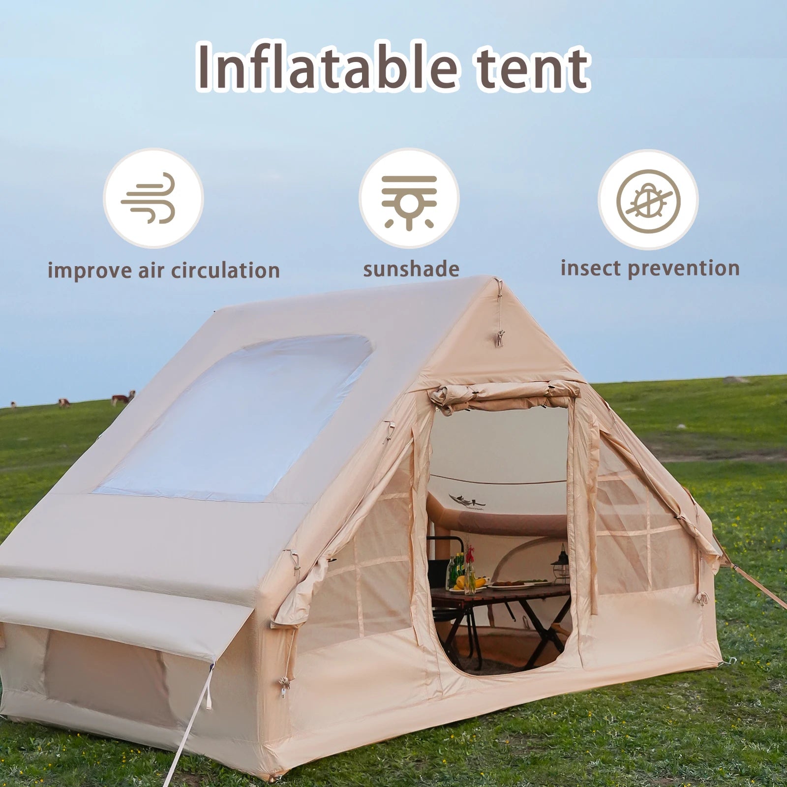 Inflatable Tent With Stove Plug