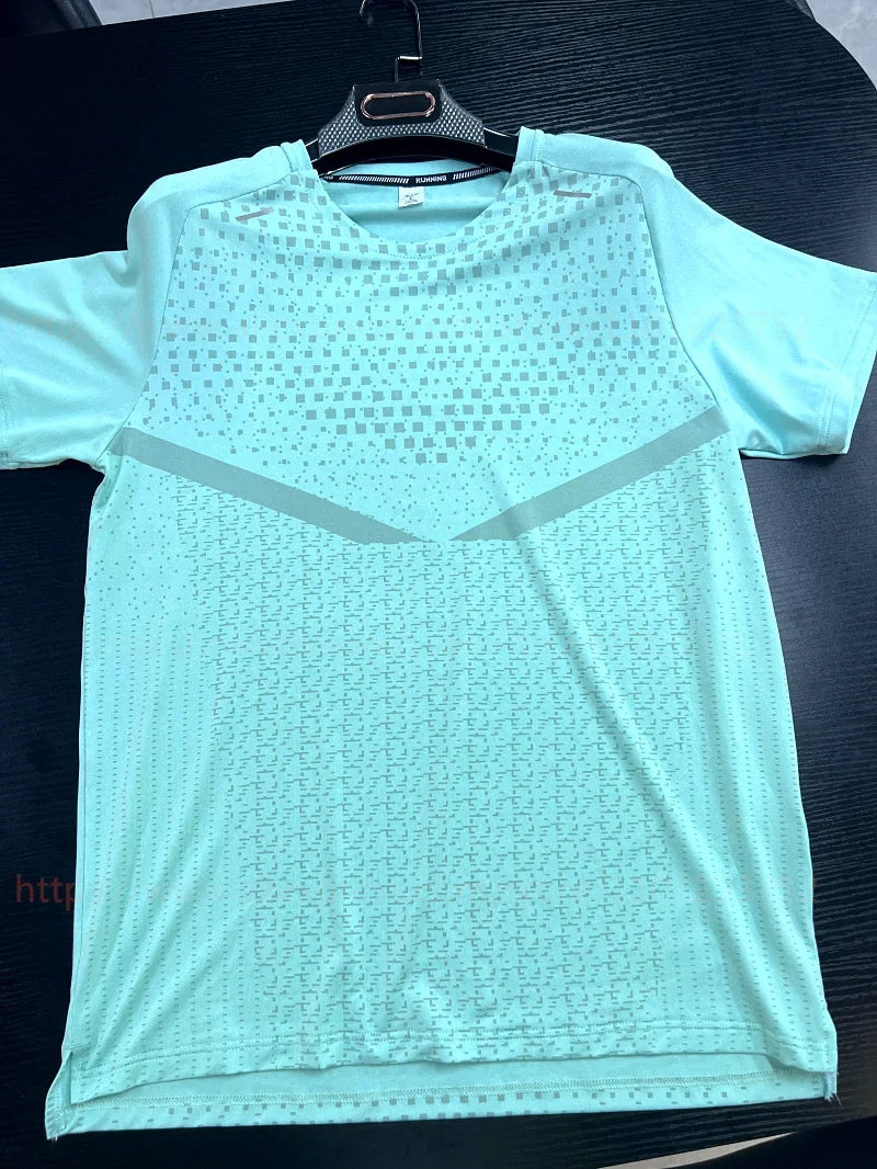 3D Print Gym Shirt Running Casual Outdoor Jogging Breathable Quick Dry Nylon Short Sleeve Training Tee