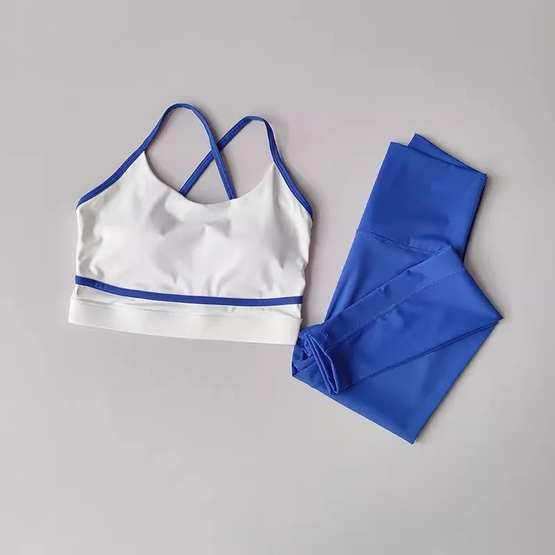 Women Yoga Set Workout Set 2 Piece High Waist Yoga Leggings Sports Bra Gym Suit Activewear Sports Fitness Set Sports Suit