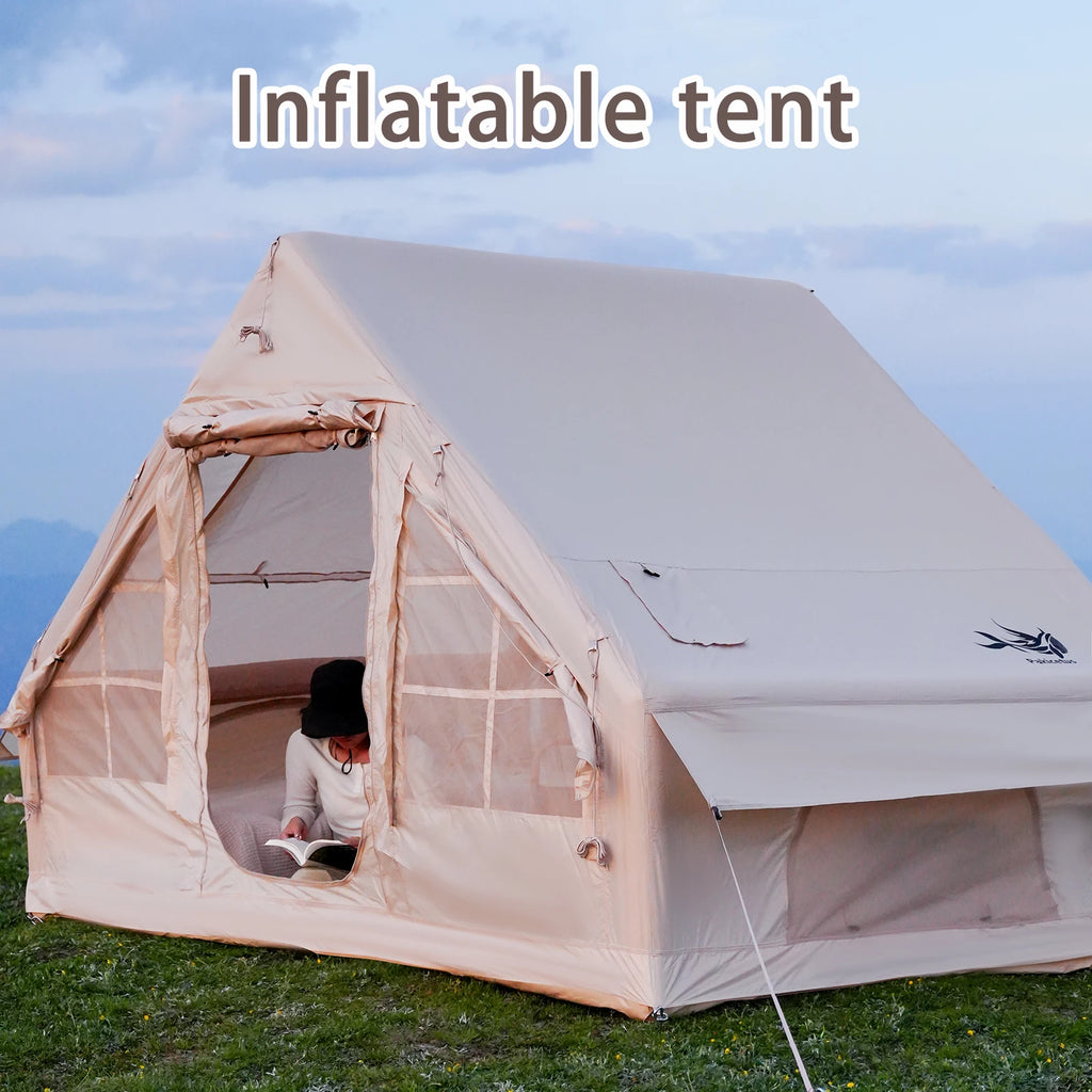 Inflatable Portable Camping Tent - Quick-Setup Waterproof Shelter with Stove Jack