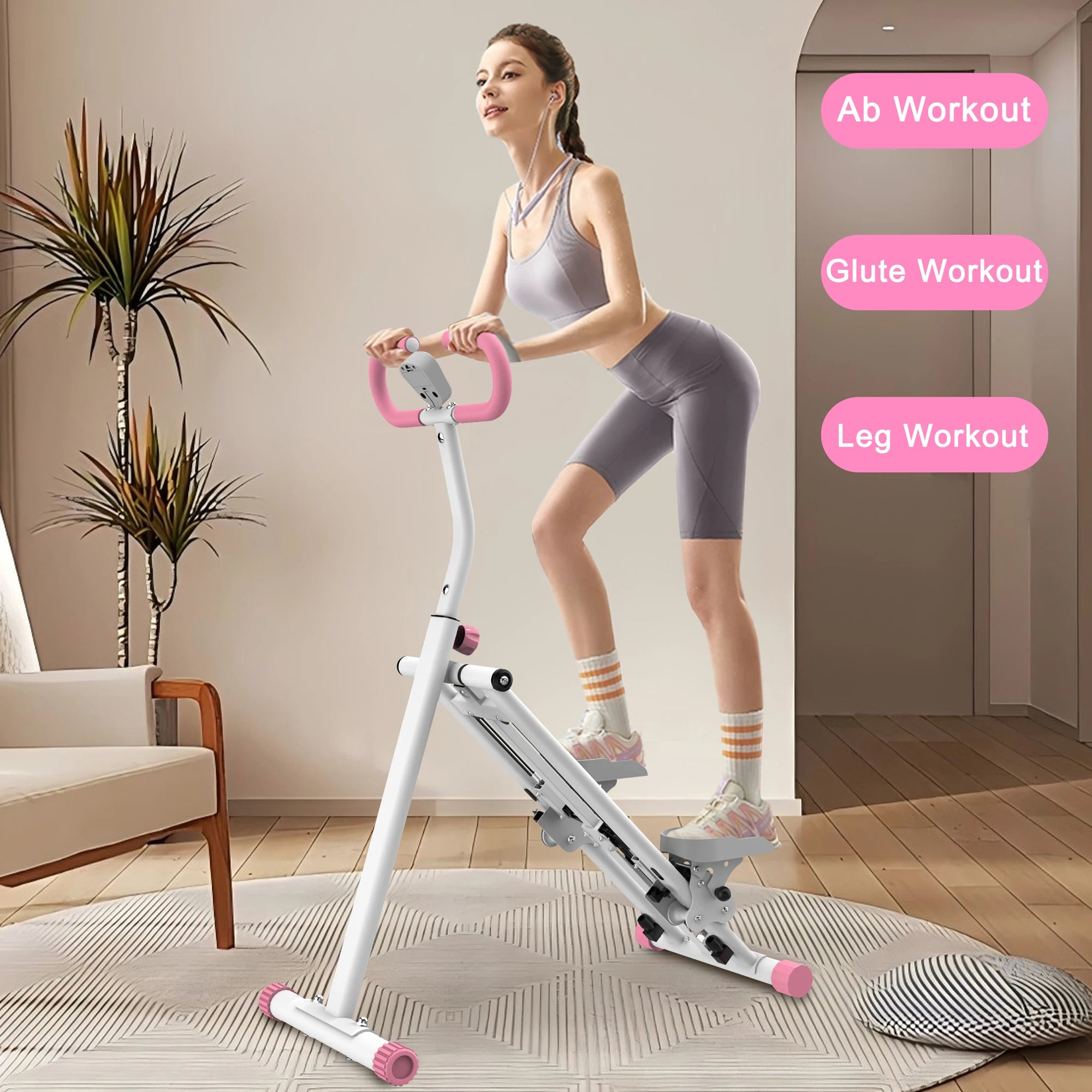 Stair Stepper with Resistance Full Body Vertical Climber for Home Workouts with Adjustable Handlebar and Compact Stable Frame