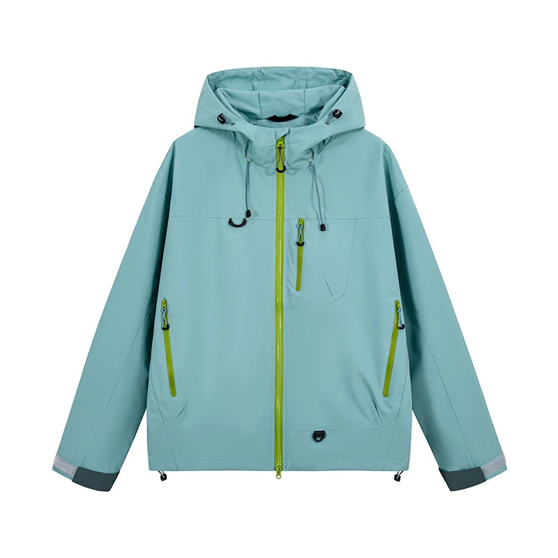 Unisex Waterproof Hiking Jacket Outdoor Hooded Windbreaker for Camping Fishing and Climbing