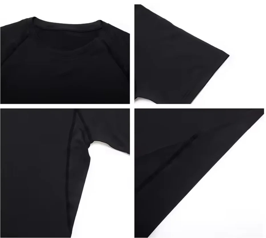 Mens Bodybuilding Sports T Shirt Quick Dry Long Sleeve Compression Top