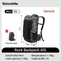 Naturehike Rock Outdoor Bags 40L/60L/60+5L Travel Backpacks Large Capacity Camping Hiking Pack with Rain Cover