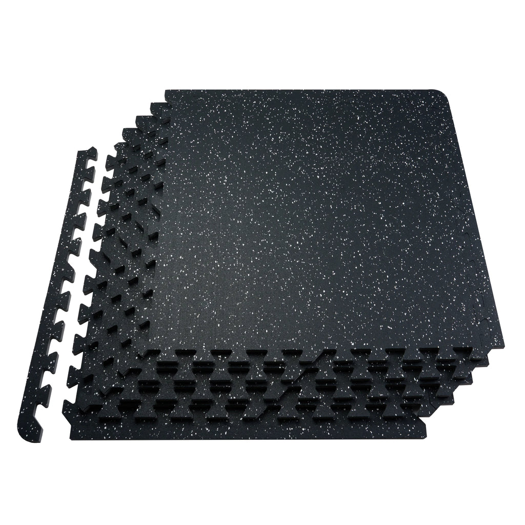 25 0.56 Inch Rubber Top Interlocking Tiles  with EVA Foam, Thick Floor Mats 24/48/100 sq.ft Coverage